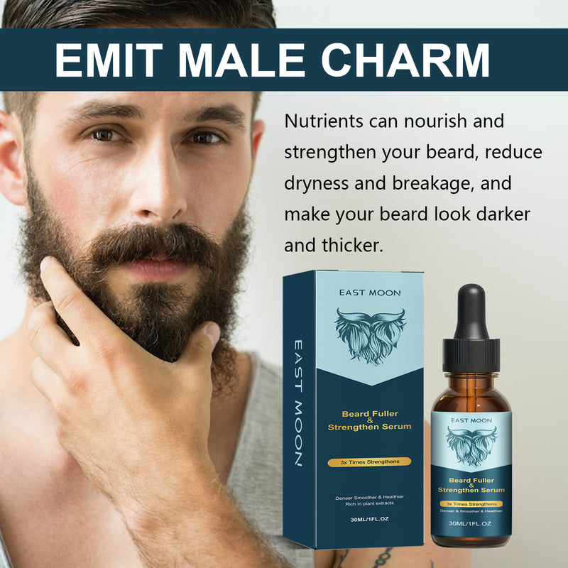 Beard Fuller & Strengthen Serum, Soft And Bright Men's Beard Strong Root Nourishing And Bushy Care Essence