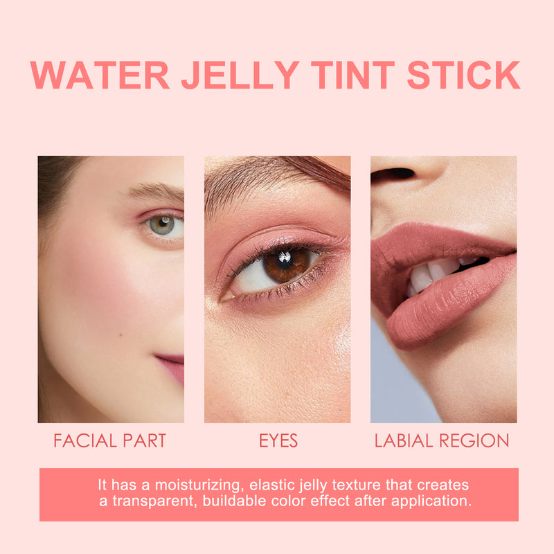 Water Jelly Tint Stick, Lazy Person Toning Even Skin Tone Brightening Easy To Apply Lip Gloss Stick