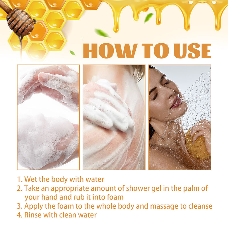 Honey Shower Gel Deep Cleansing Keratin Firming Whitening Body Skin Moisturizing Beauty Shower Gel