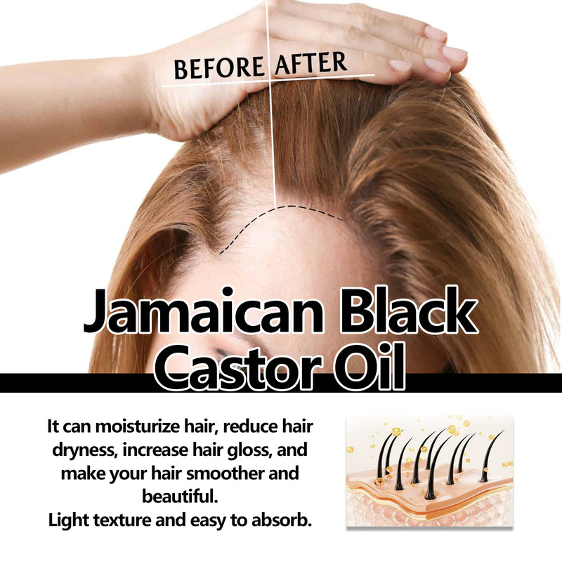 Jamaican Black Castor Oil, Moisturize Scalp And Prevent Dry Hair Thick And Solid Hair Beautiful And Shiny Easy To Absorb Essential Oils