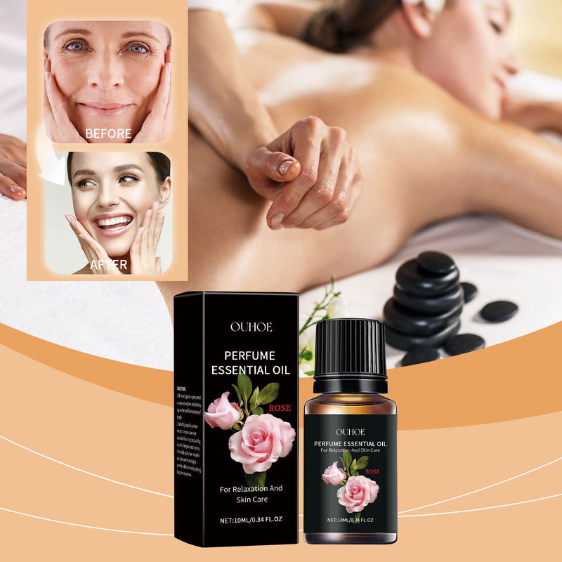 Rose Massage Essential Oil, Shoulder And Neck Comfort Nourishing Moisturizing Body Massage Treatment Rose Essential Oil