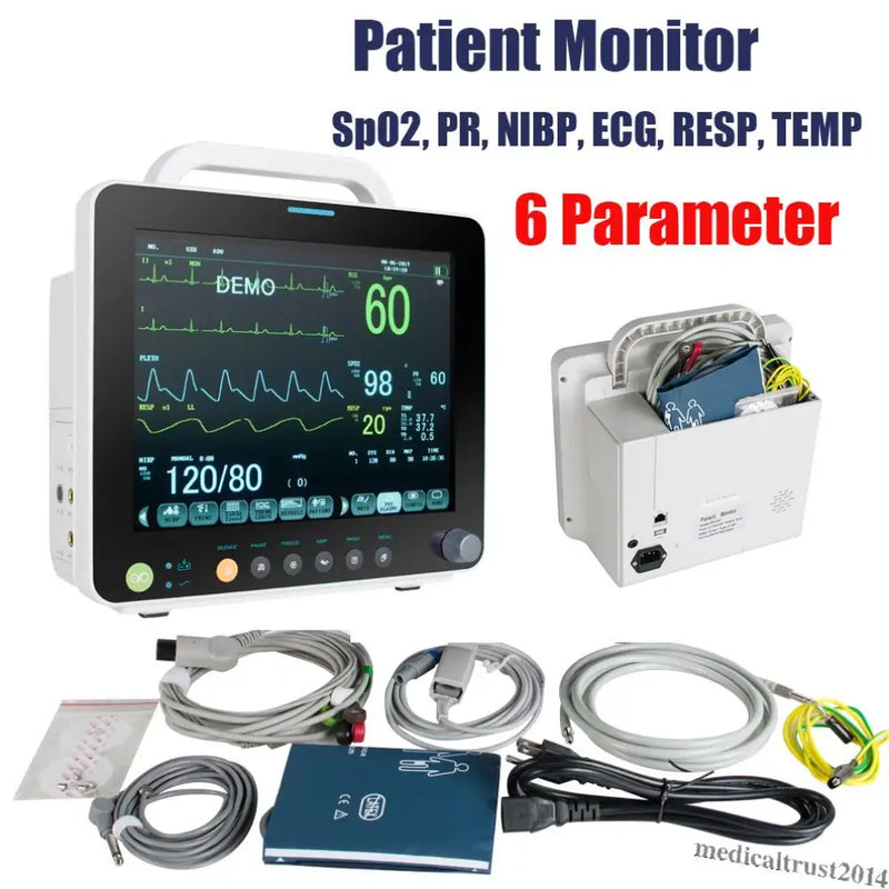 Funwill Stay Connected To Your Vital Signs With Our 12 Inch Portable Patient Monitor - 6 Parameter