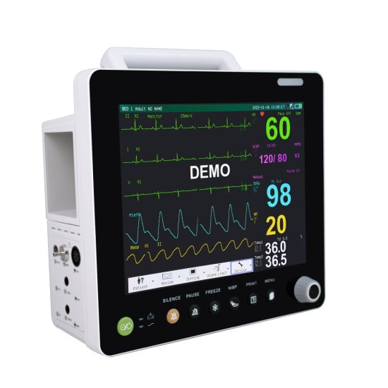 (Only for USA)Portable Multi-parameter 12&15 Inch Modular Plug-in Patient Monitor ECG NIBP RESP TEMP SPO2 PR