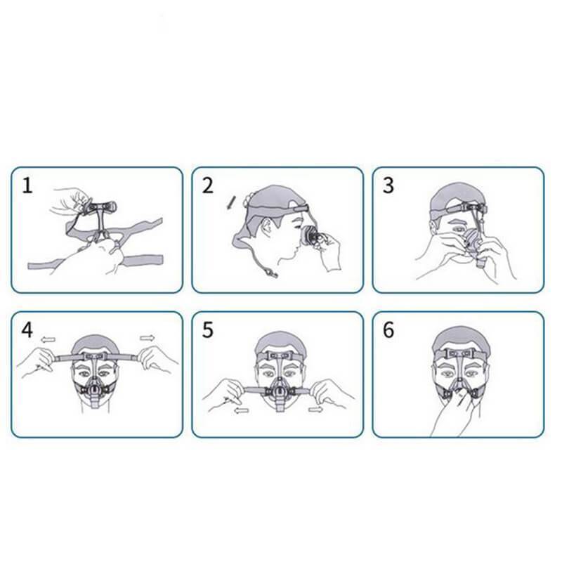 Nasal Mask With Adjustable Headgear Strap Clip For Sleep Apnea Anti Snoring