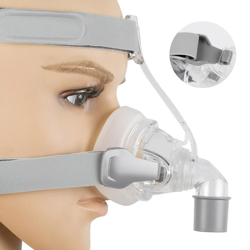 Nasal Mask With Adjustable Headgear Strap Clip For Sleep Apnea Anti Snoring